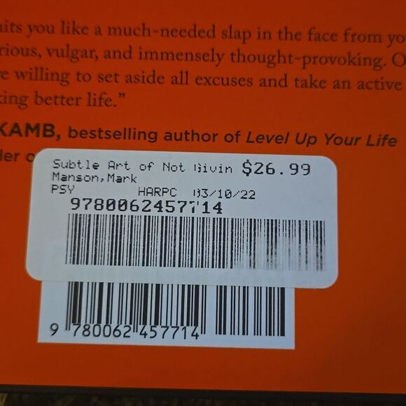 The Subtle Art of Not Giving a F*ck Hardcover Book NEW - Picture 3 of 3